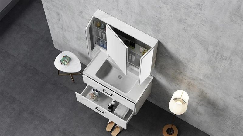 Vietnam Waterproof Mirror Cheap Wall Mount White Bathroom Cabinet Vanity