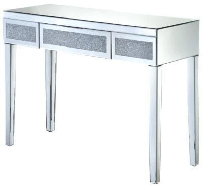 Crushed Diamond 1 Drawer Mirrored Dressing Table for Living Room