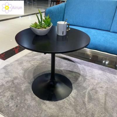 Manufacturer Direct Sales Iron Metal Stand Wooden Top Marble Coffee Side End Table