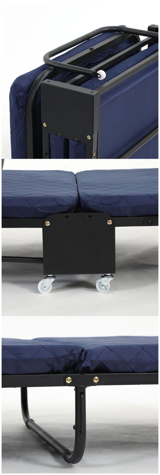 Modern Single Iron Folfable Hospital Folding Hotel Furniture Bed Cot