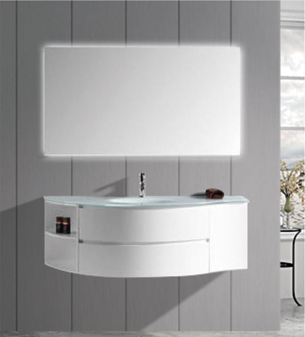 Factory Directly Sell Modern White PVC Bathroom Cabinet with Washing Basin