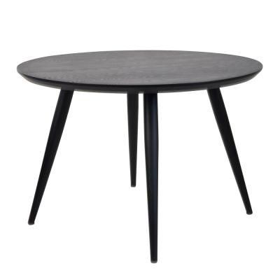 Nordic Simple Style Round Dining Table with Black Powder Coating Legs