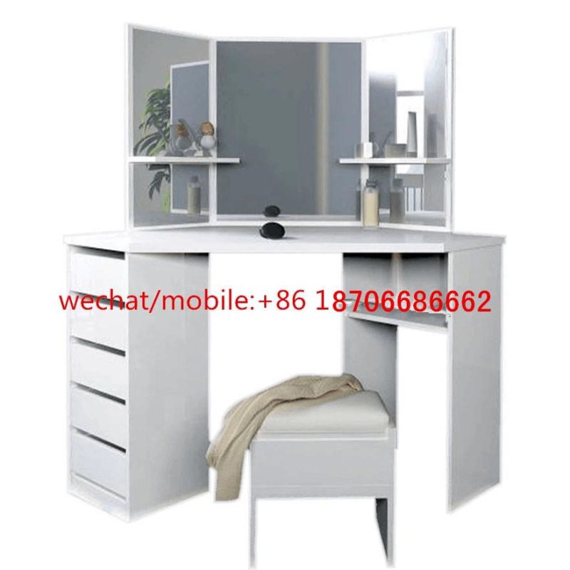 Melamine Laminated Board 3 Drawer Dressing Table