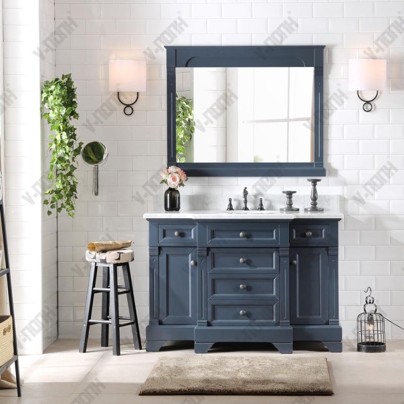 Transitional Style Big Size Double Sinks Bathroom Vanity Furniture