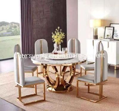 Marble Slate Family Dining Table and Chair