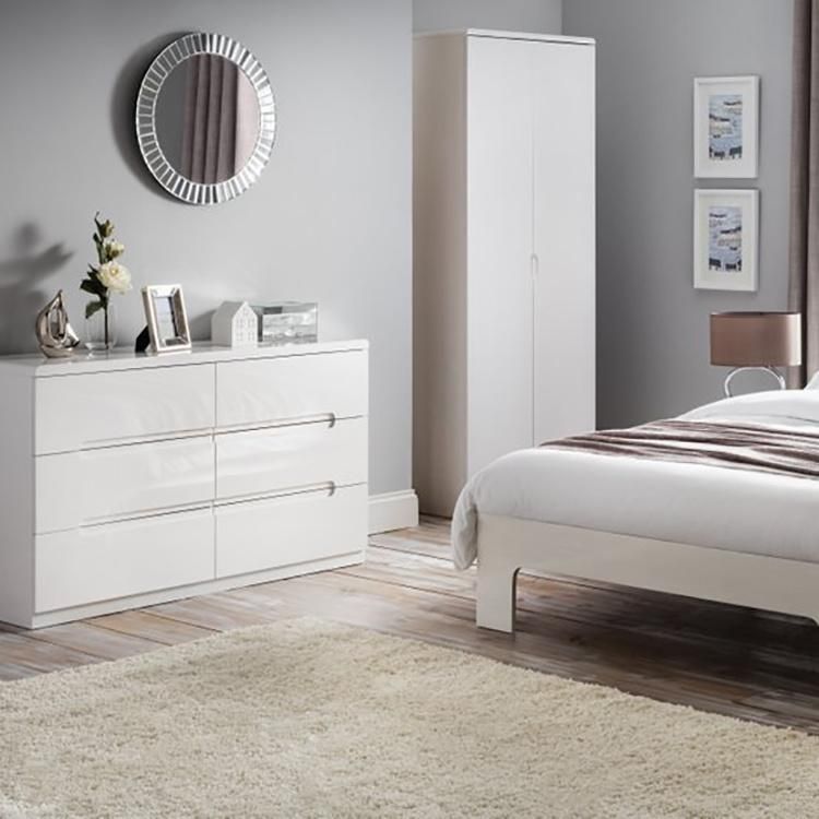 Arabic Style Modern Pure White High Gloss Bedroom Furniture Set