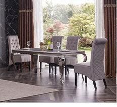 Large 40 50 Inch Luxury Modern Home Hotel Marble Metal Dining Table