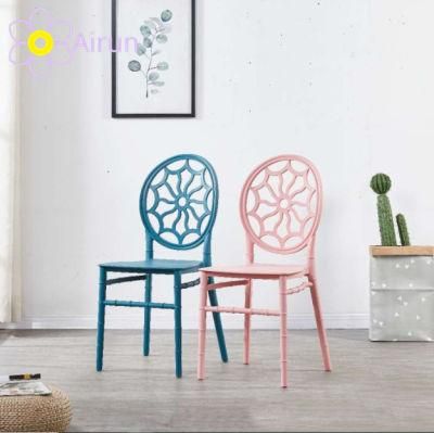 Latest Wholesale Price Wedding Furniture Outdoor PP Plastic Light Blue Dining Chair for Party