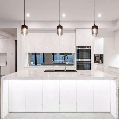 High Gloss Lacquer Door Marble Top Kitchen Cabinet