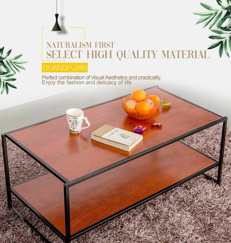 Factory Wood Brown Sofa Side Table for Living Room Furniture