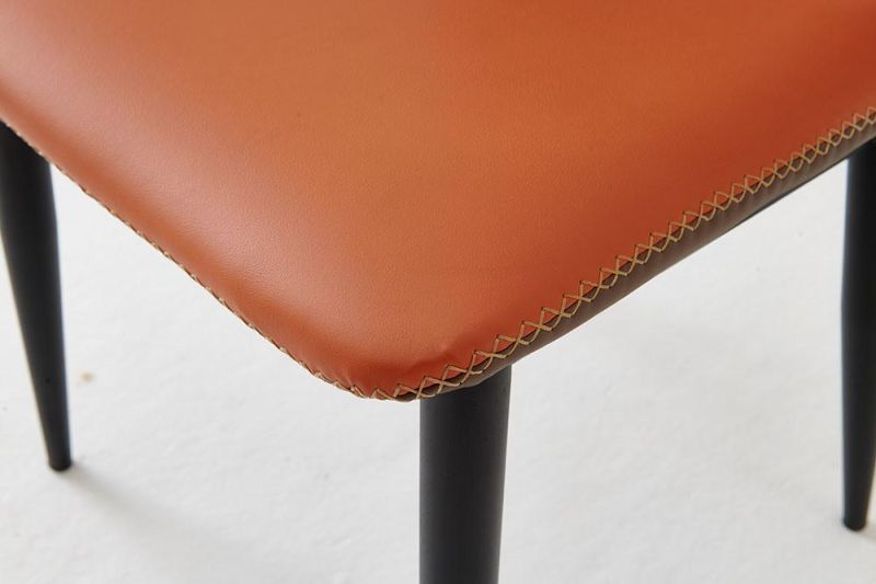 Home Furniture Orange Dining Chair PU Leather