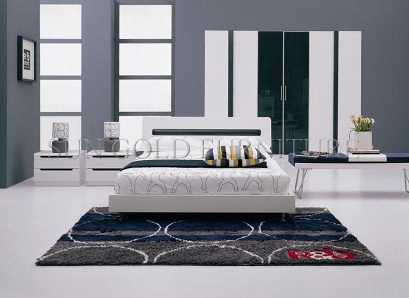 Luxury King Size White Platform Wooden Bed (SZ-BF175)
