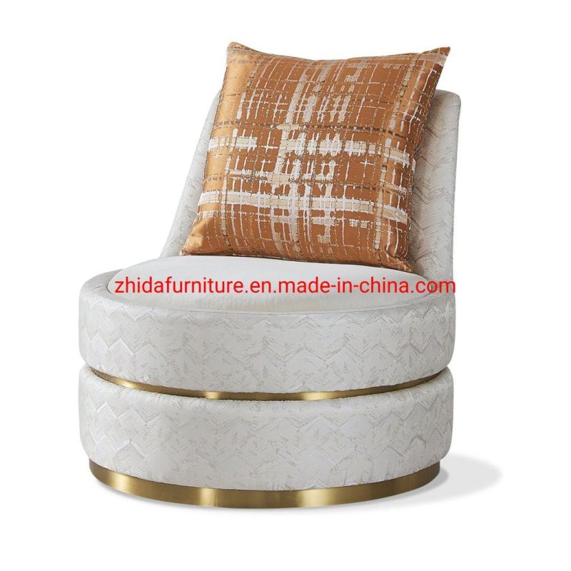 Round Shape Metal Gold Color Living Room Chair for Coffee Shop