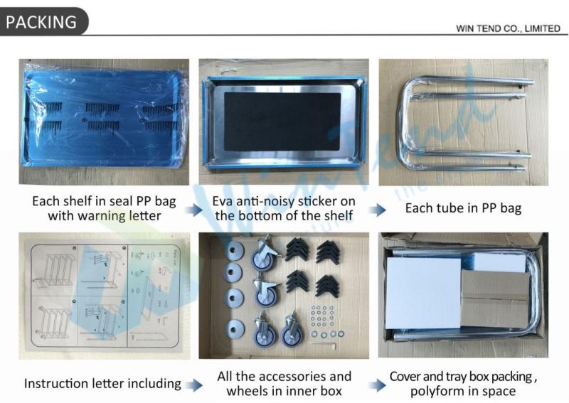 2 Tiers Hotel Kitchen Equipment Water Transfer Printing Service Trolley