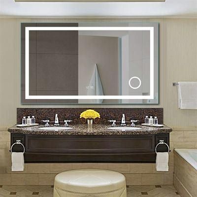 Silver Back Illuminated LED Bathroom Frameless Wall Mirror Frosted Mirrored Vanity