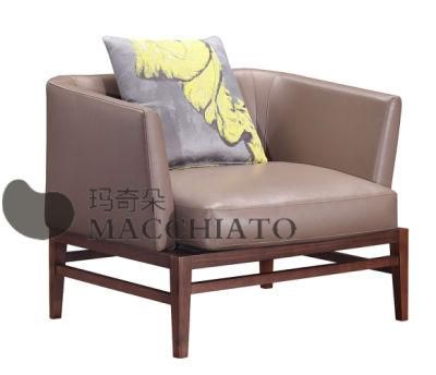 Contemporary Fabric Chair /Walnut Wooden Frame Chair/Leather Chair