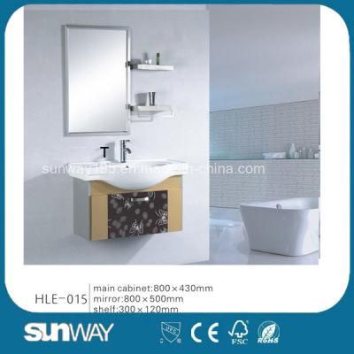 Morden Design Wall Hung Stainless Steel Furniture with Mirror