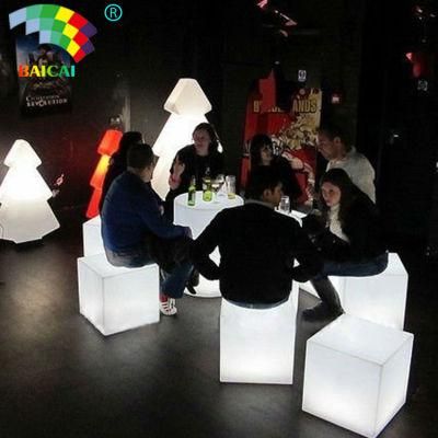 PE Material for Bar Party Wedding Event LED Plastic Cube Chair