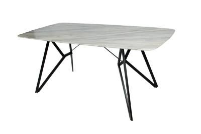 Home Furniture Carbon Steel Welding Leg Sintered Stone Imitation Marbling Top Dining Table