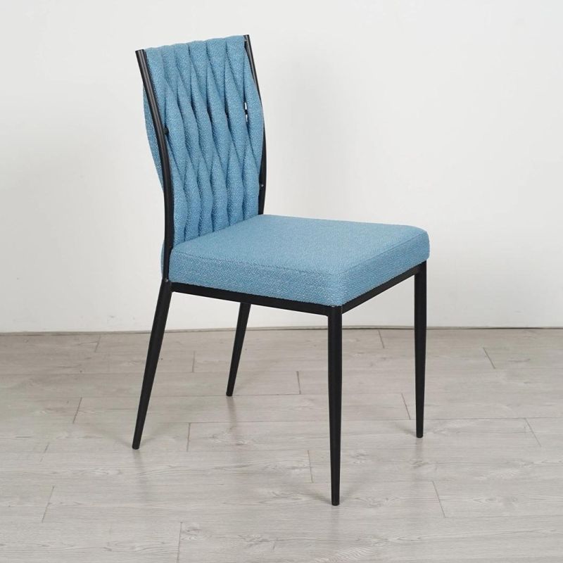 Factory Supply High Quality Blue High Back Dining Chair