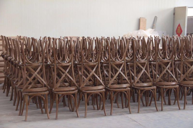 Modern Banquet furniture Wooden X Cross Back Chair