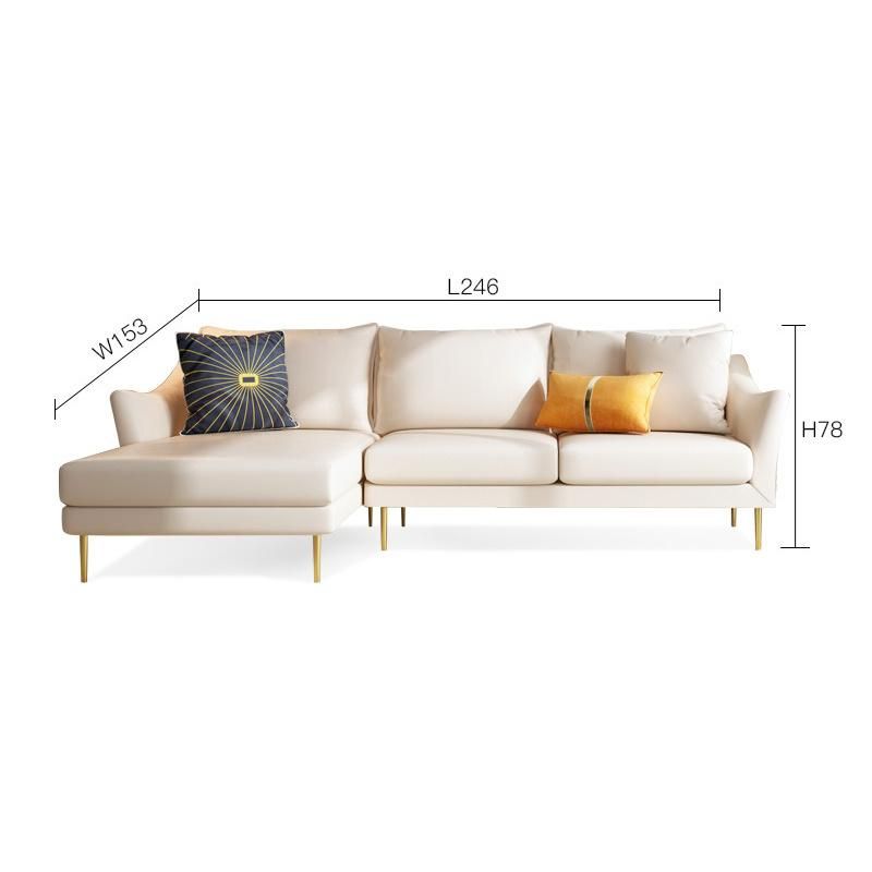 2021 Latest Modern Design Leather Home Leisure L Shape Sectional Sofa Furniture
