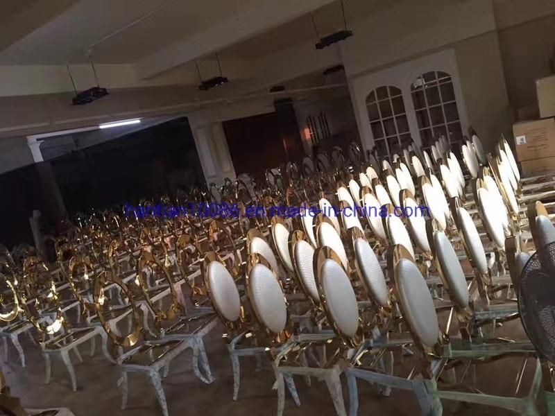 White Cushion Flower Back Hot Selling White Louis Chair for Wedding Banquet Restaurant