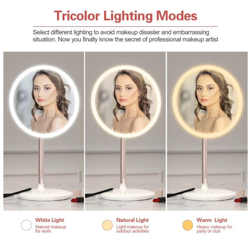 8 Inch High-Definition Touch Screen Round Makeup LED Vanity Mirror