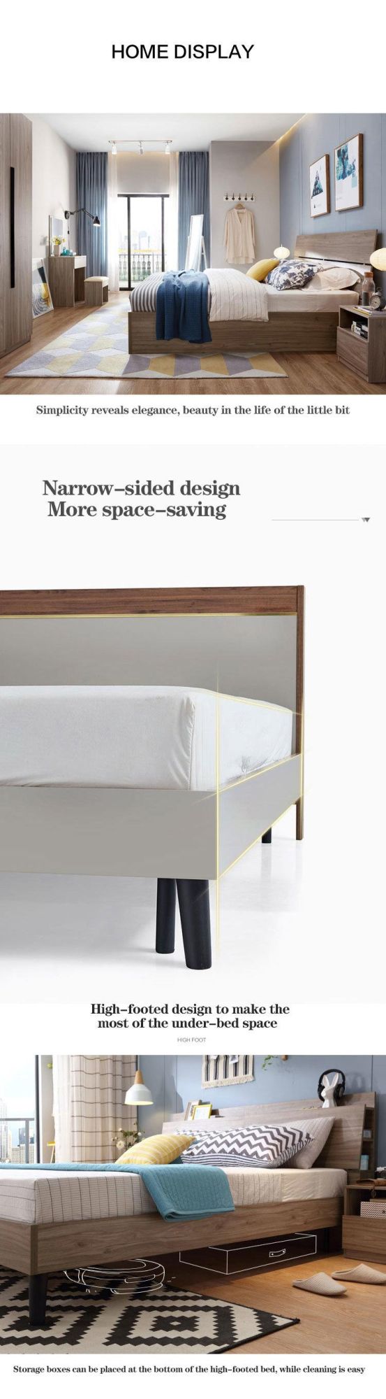Home Use Latest Design Modern White Bed Furniture Bedroom Sets King Size Bedroom