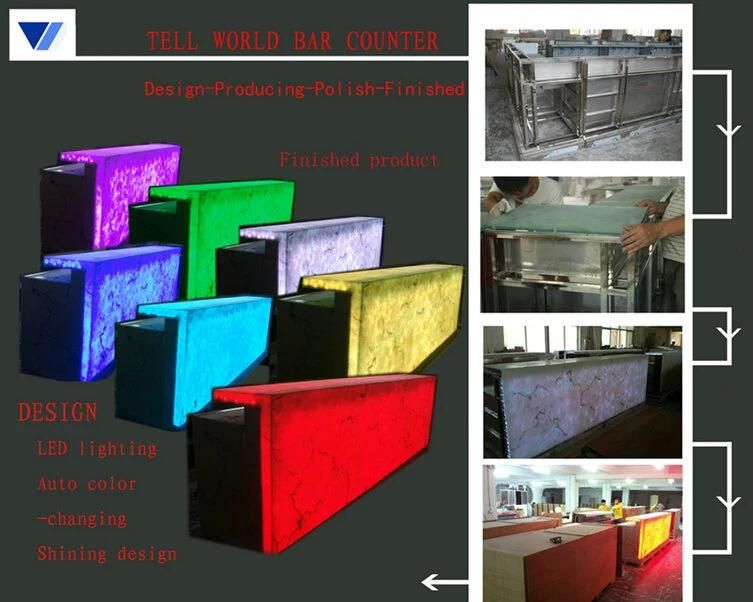 New Design Marble Stone LED Night Club Commercial and Home Bar Counter