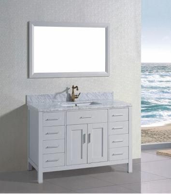 Wood Bathroom Vanity with Marble Top Fashion Cabinet Vanity