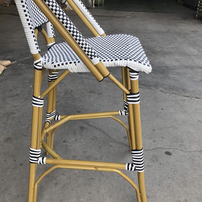 New Style Modern Restaurant Outdoor PE Rattan Bar Chair for Bar Table