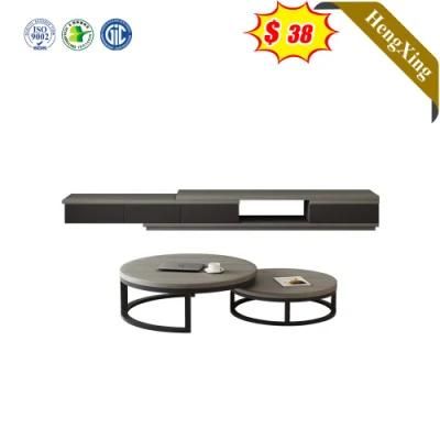 Modern Luxury Style Dark Grey Color Living Room Home Furniture Storage TV Stand with Coffee Table