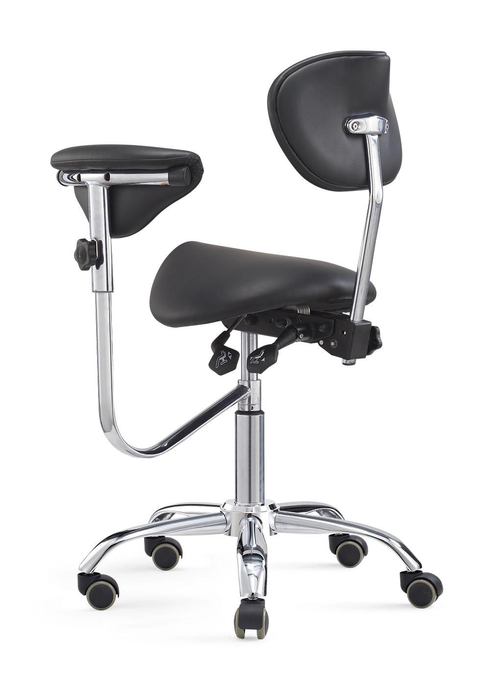 New Design Saddle Seat Stool Office Chair with Adjustable Swivel Backrest