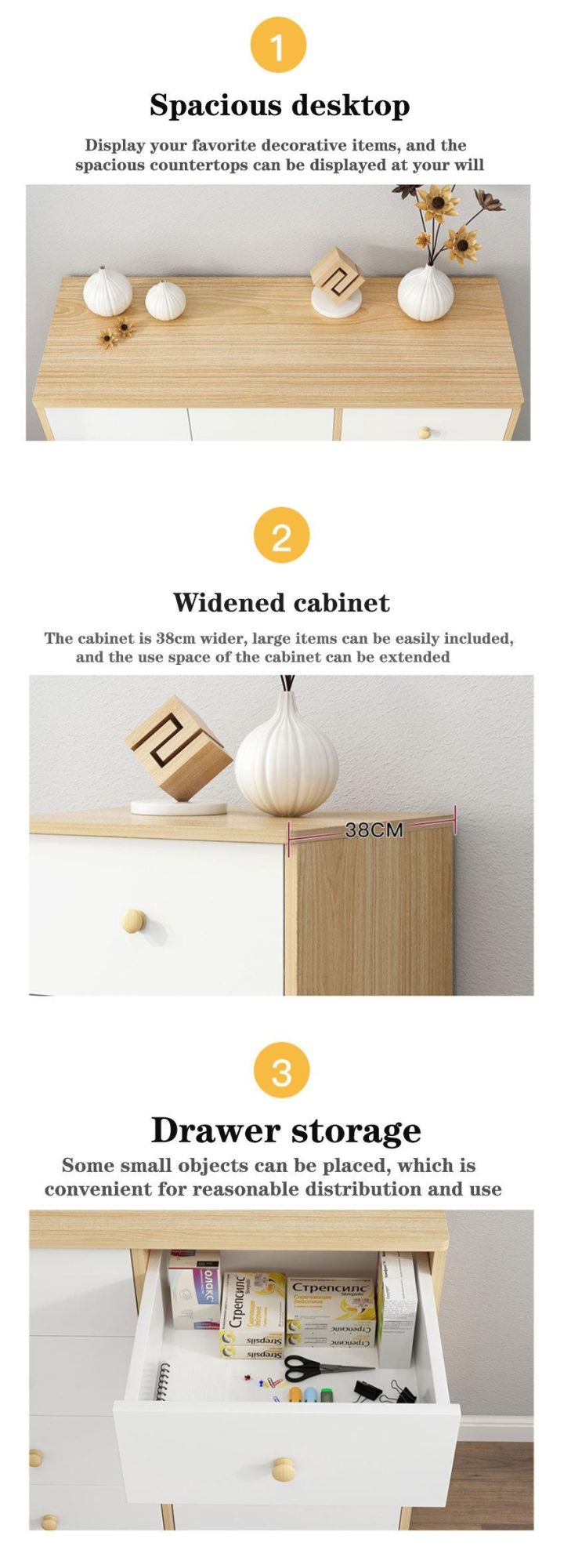 Hot Sell Wooden Nordic Design Storage Cabinet Modern Home Living Room Furniture Dressing Table Drawer Table Cabinet