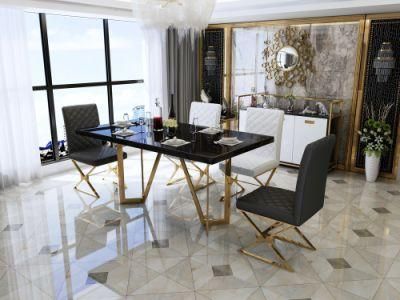 Modern Kitchen Dining Furniture Sets Comfortable PU Leather Metal Restaurant Chair
