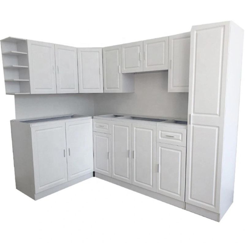 Home Decoration L Style White Shaker Kitchen Cabinets