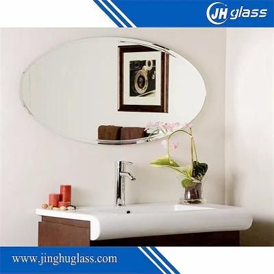Oval Shape Beveled Mirror for Bathroom Decoration