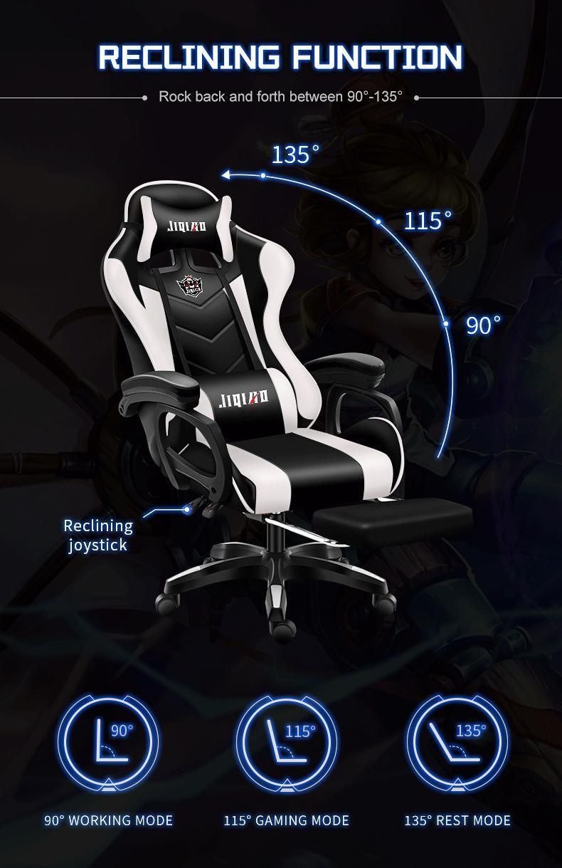 Office Computer Game Ergonomic Backrest Seat Height Adjustable Recliner Swivel Rocker Racing Gaming Chair