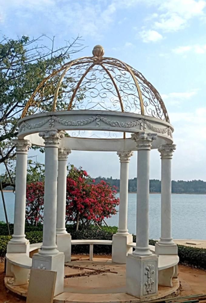 Modern Natural Stone Marble Wedding Gazebo for Garden Outdoor for Sale
