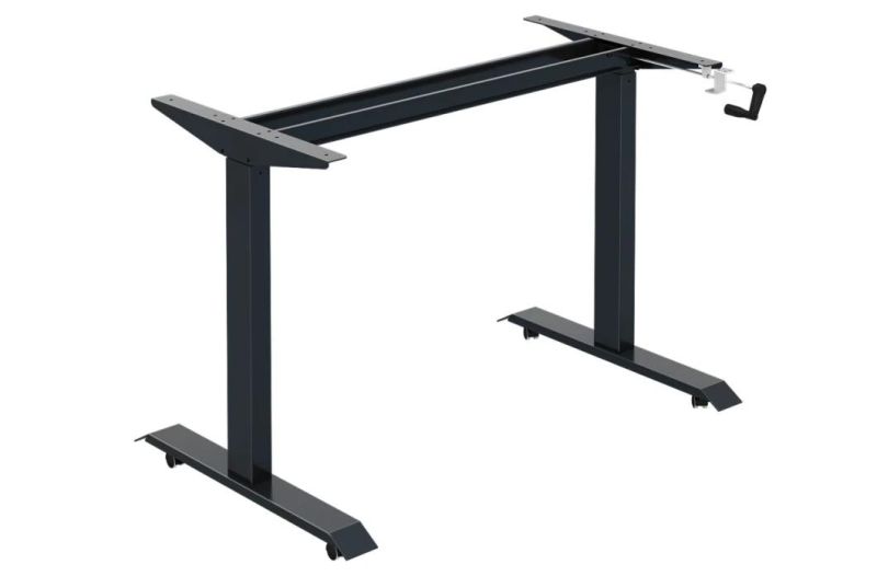 Noiseless Hand Crank Height Adjustable Standing Table Frame for Computer