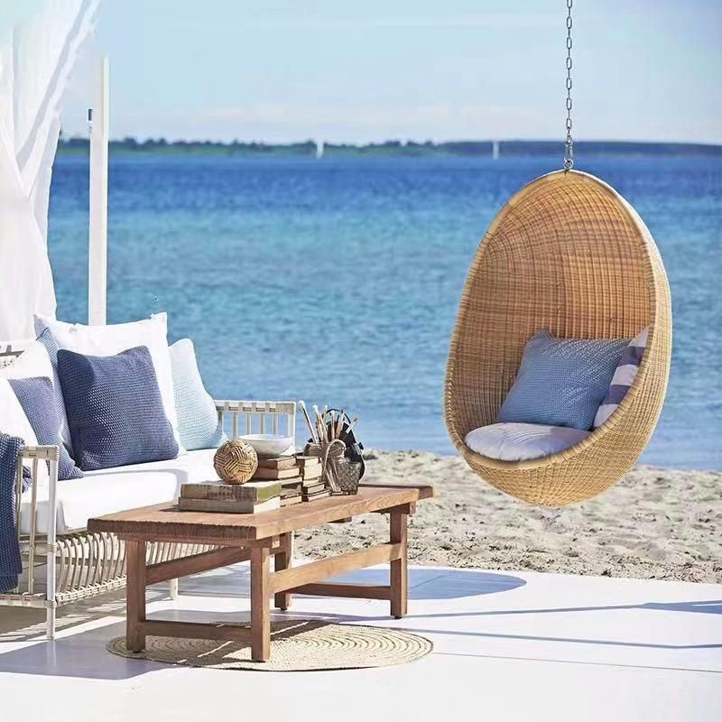 Hotel Furniture Rattan Wicker Swing Chair Modern Patio Hanging Chair Chaise Lounge Outdoor Garden Furniture