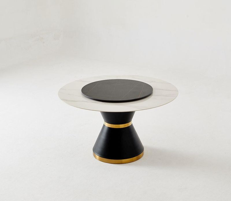 Modern Furniture Round Dining Table with Marble Sintered Stone