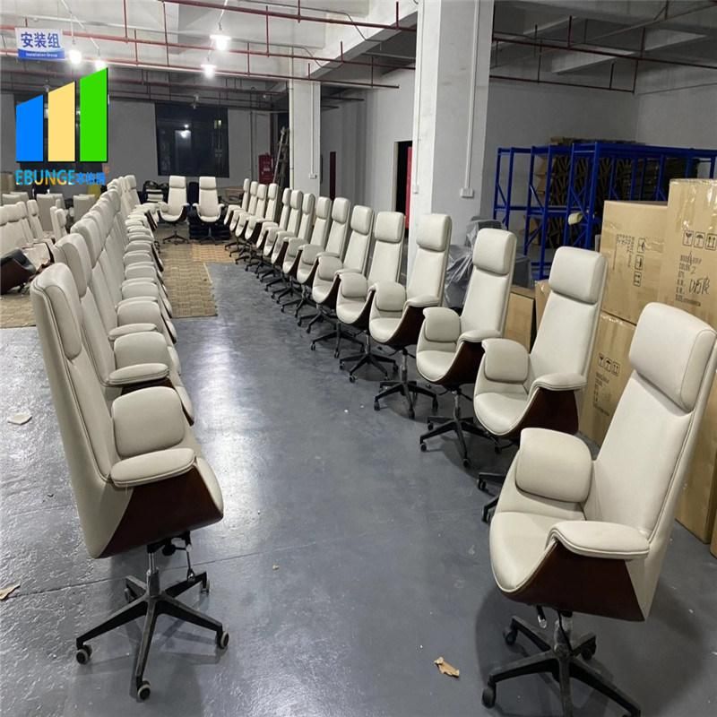 Modern Bentwood Office Chair Swivel Computer Leather Office Chair