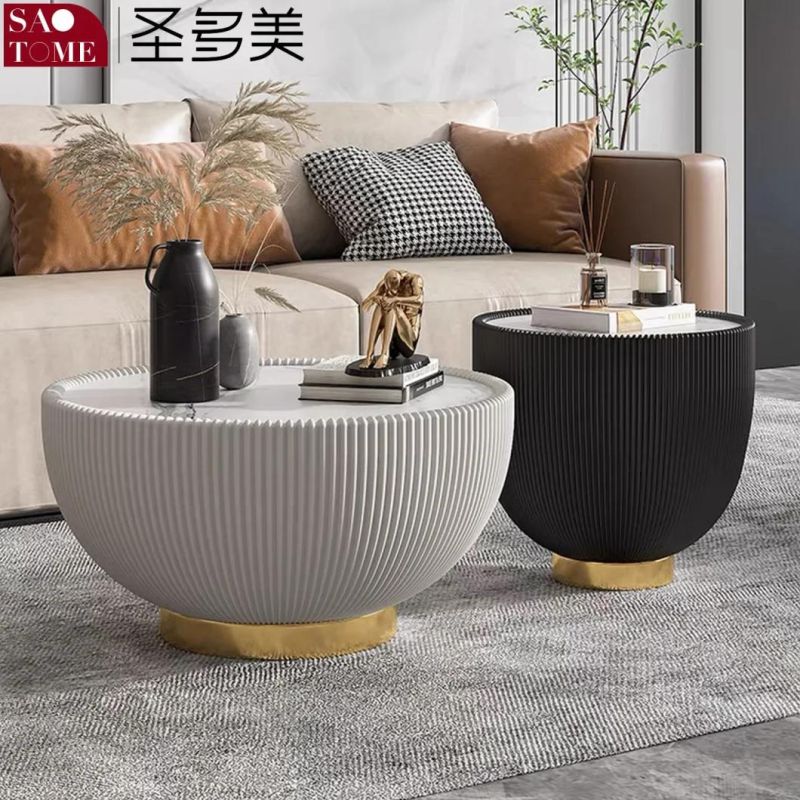 Modern Minimalist Casual Furniture Metal Frame Slate Coffee Table