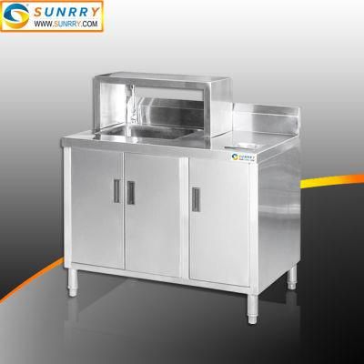 Stainless Steel Bar Counter with Sink and Shelf