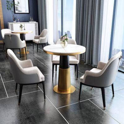 2022 Modern High Quality Nordic Light Luxury Stainless Steel Business Reception Round Table