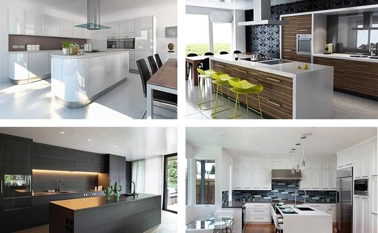 Apartment Dark Color Lacquer Kitchen Cabinet, Small Kitchen Design Furniture