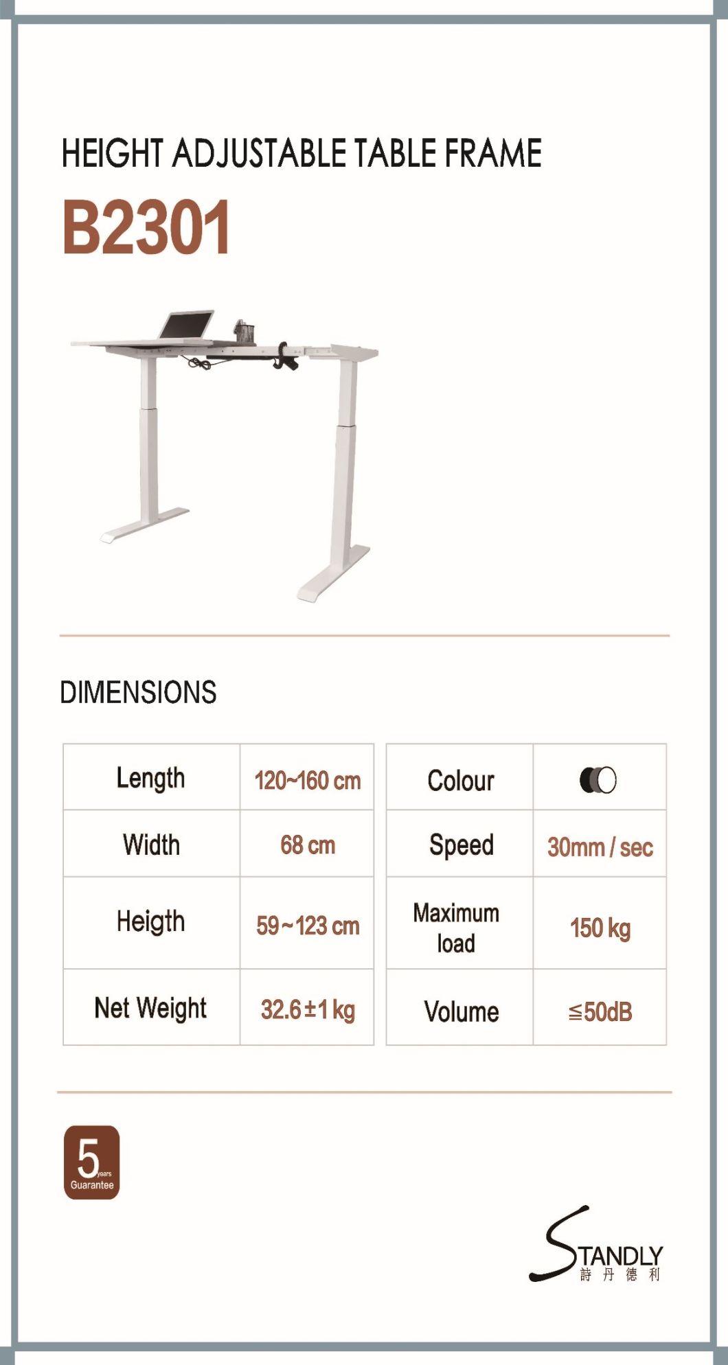 Smart Electric Single Motor Two Stages Height Adjustable Sit to Stand up Lifting Table Frame (B1202AS)