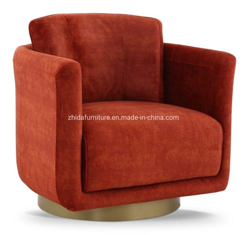 Home Furniture MID Back Simple Design Red Velvet Living Room Chair